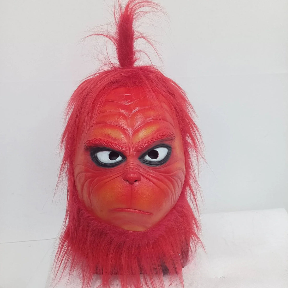 Máscara de monstruo de pelo verde, máscara de Cosplay de monstruo de piel verde, máscara de Halloween, guante de látex de Anime, máscaras Grinch verdes