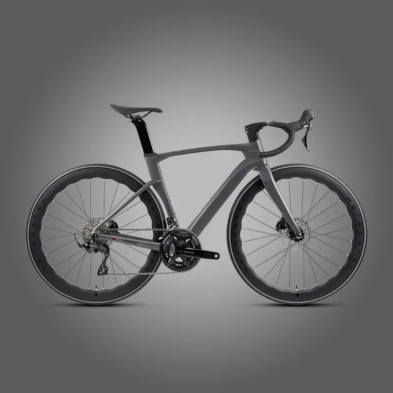 Bicicleta de ruta TWITTER CYCLONE 105, grupo R7120-24S, cableado interno totalmente oculto, fibra de carbono T1000, frenos de disco hidráulicos R7070