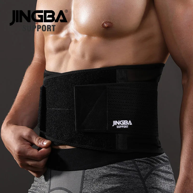 JINGBA SUPPORT Cinturones de soporte lumbar y de espalda para fitness, cinturón de sudoración, entrenador, reductor, musculación abdominal, protector de articulaciones lumbares para deportes
