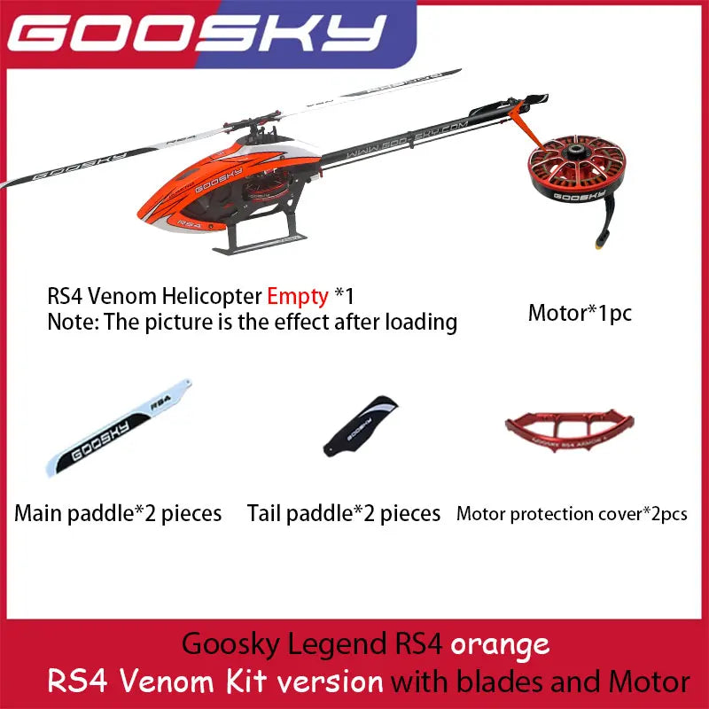 Helicóptero RC Goosky RS4 Venom Combo KIT/PNP, Avión de Control Remoto Profesional para Hombres y Niños, Radiocontrol Inalámbrico