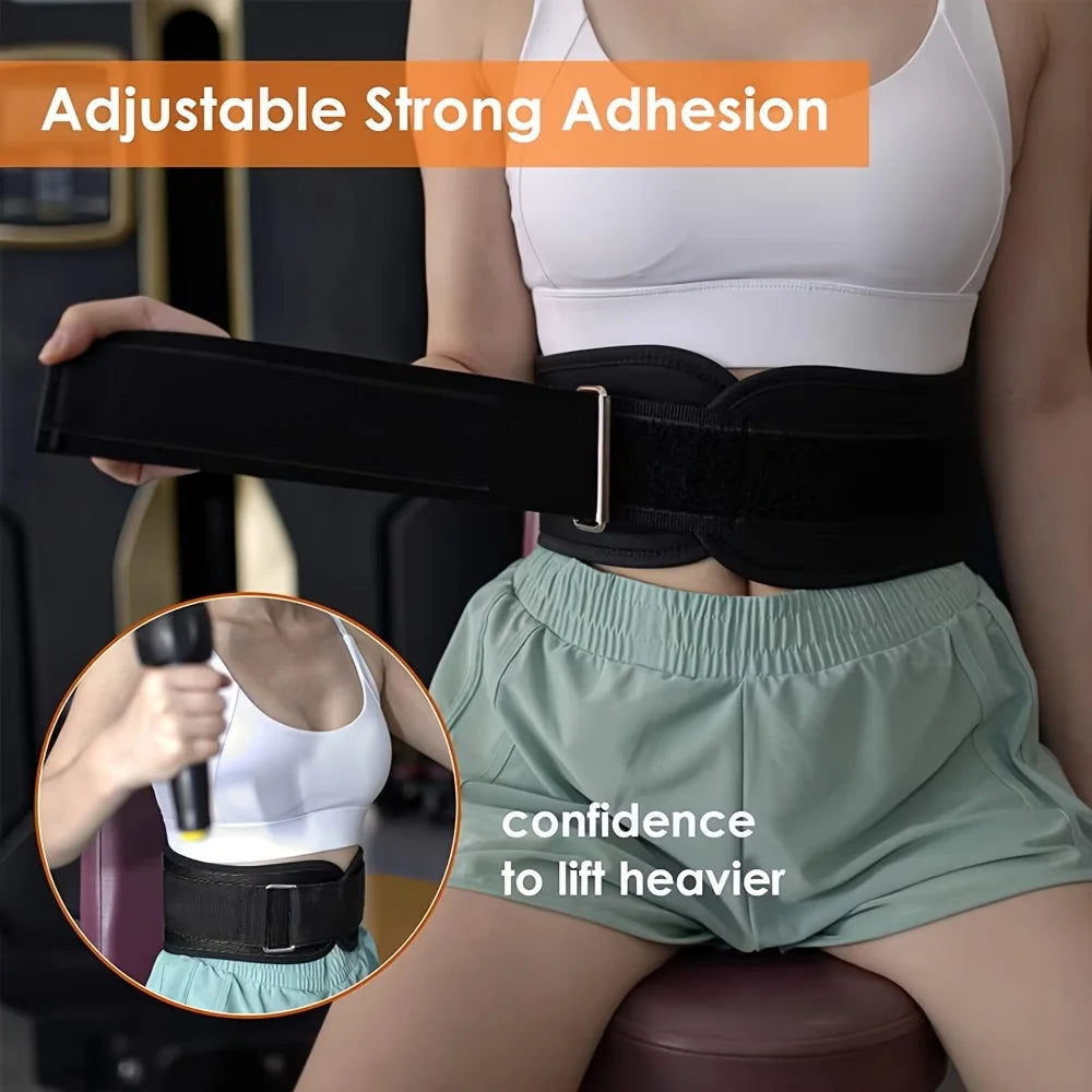 Cinturón de levantamiento de pesas, soporte lumbar mejorado unisex, adecuado para gimnasio, levantamiento de pesas, fitness, sentadillas, culturismo y entrenamiento