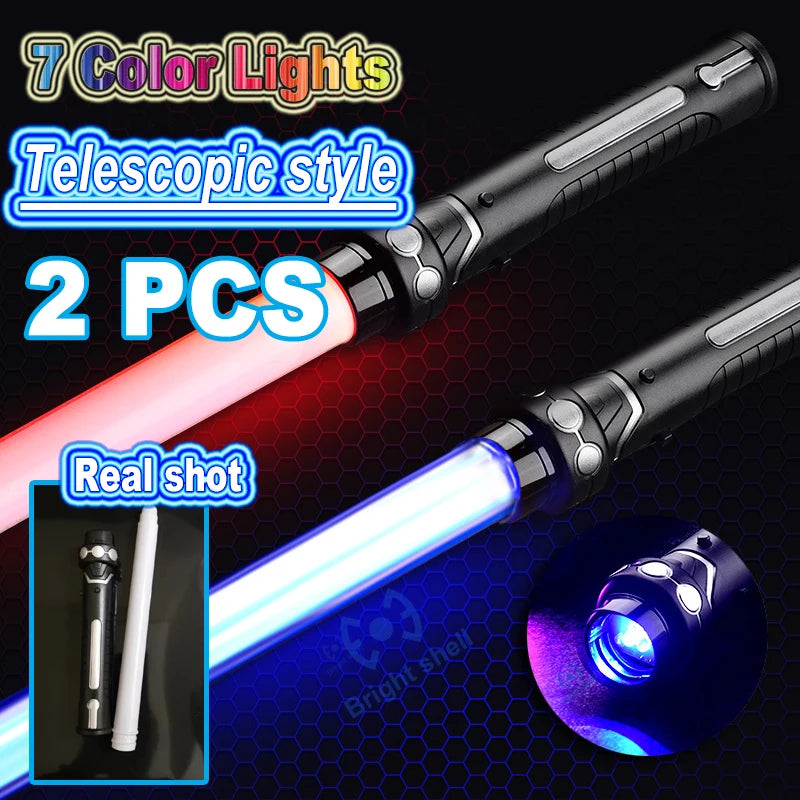 Nuevos juguetes de sable de luz láser RGB con 7 colores intercambiables, efectos de sonido Force FX, sonido de disparo (FOC), juguetes Jedi, regalos