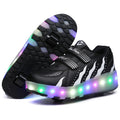 Zapatos de Skate en línea con rodillo intermitente de 2 ruedas para niños, zapatillas de deporte para estudiantes, regalo de Skate desmontable para niños y niñas