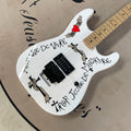 Guitarra eléctrica Floyd blanca de 6 cuerdas con diapasón de arce, guitarras de 22 trastes, hardware negro