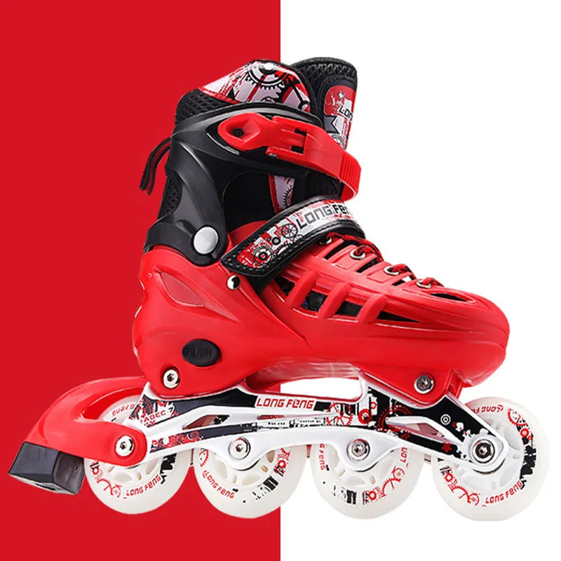 Zapatos de patinaje en línea para niños y adultos, zapatillas deslizantes, Flash, 4 ruedas, patinaje al aire libre, entrenamiento, gimnasio, deportes, tamaño ajustable