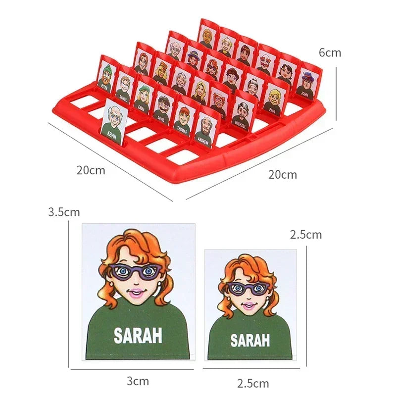 Juego de mesa de adivinanzas "Quién soy", juego de rompecabezas interactivo para dos personas con tablero portátil, adecuado para niños