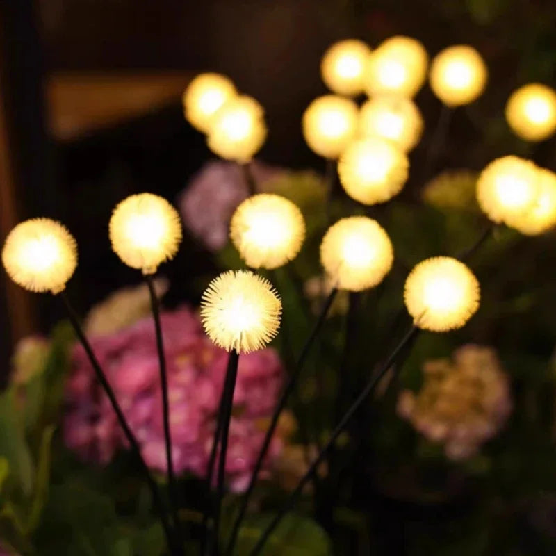Luces solares de diente de león, lámpara de césped de 6 cabezales siempre encendido/intermitente, iluminación LED de paisaje, decoración de jardín, luz de enchufe de tierra