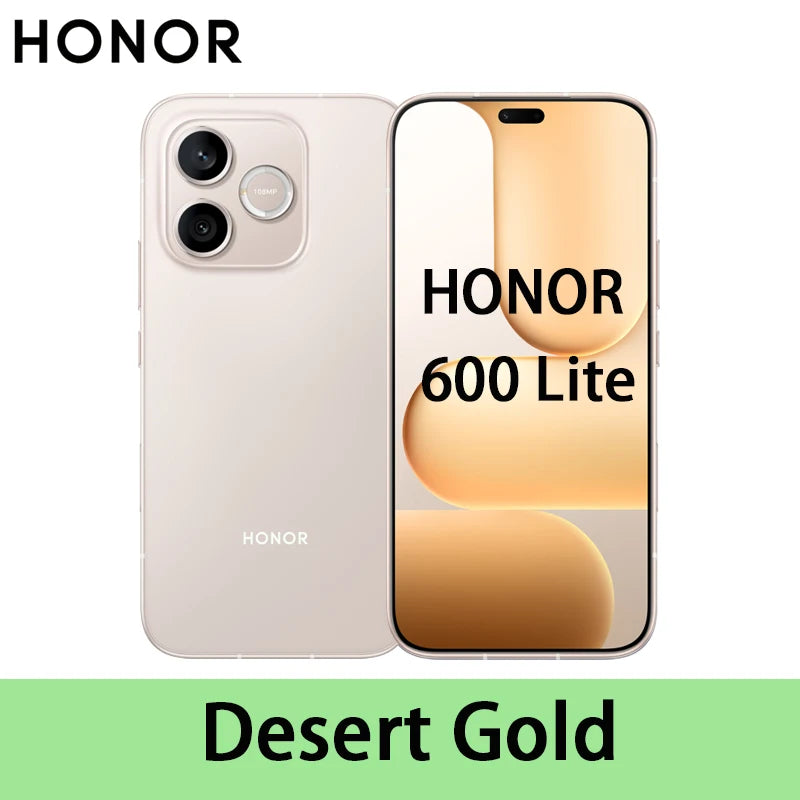 Smartphone HONOR 600 Lite 5G 6,6" Versión UE MediaTek Dimensity 7100 Elite Pantalla AMOLED 120Hz 108MP 6520mAh SuperCharge 45W