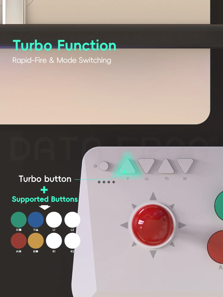 DATA FROG Y5A / Y3A MAX Arcade Stick para Switch 2 y Windows, Joystick Inalámbrico para Juegos de Arcade, Receptor 2.4G