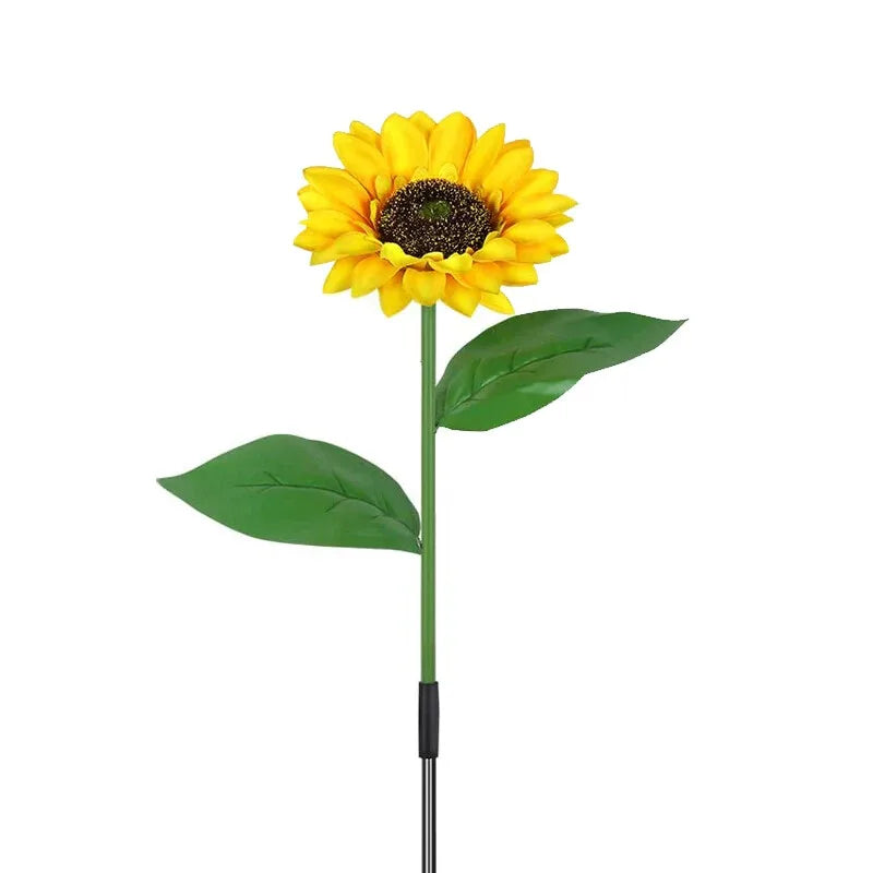 Solar 6-Head Sunflower LED Lights Waterproof Outdoor Artificial Flower Stake Lights for Garden Flowerbed Yard Patio Decoration