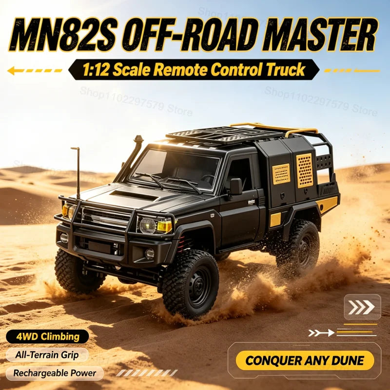 Camión todoterreno a control remoto MN82S escala 1:12, modelo MN 2.4G versión RTR, coche oruga 4WD para todo terreno, juguete de hobby para niños y regalo para adultos