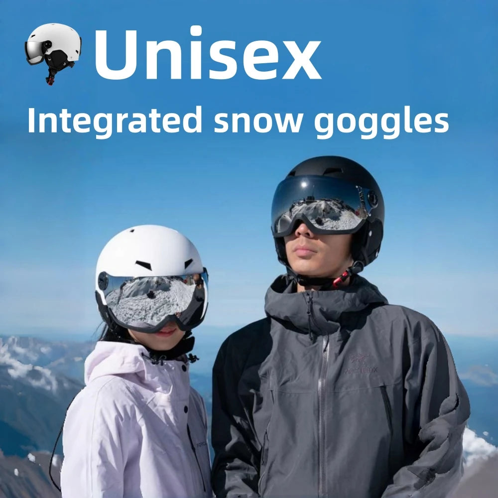 Casco de esquí para hombre, gafas de nieve en uno, casco de esquí antiimpacto para mujeres adultas, esquí, monopatín, Snowboard, casco de seguridad para mujer y hombre