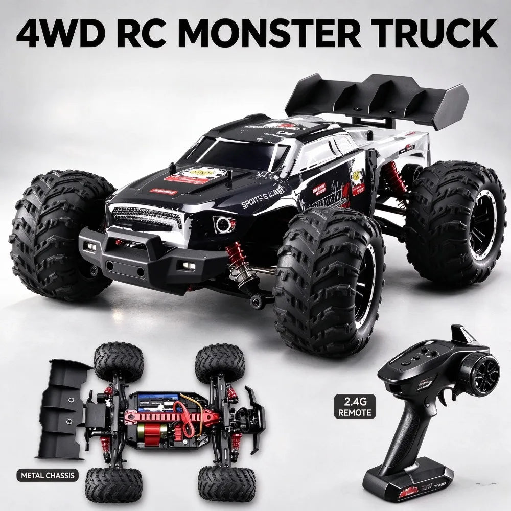 Coche de Carreras RC sin Escobillas de Grado Profesional, Vehículo Todoterreno de Alta Velocidad 4WD, Coche de Control Remoto para Aficionados, para Adultos y Niños