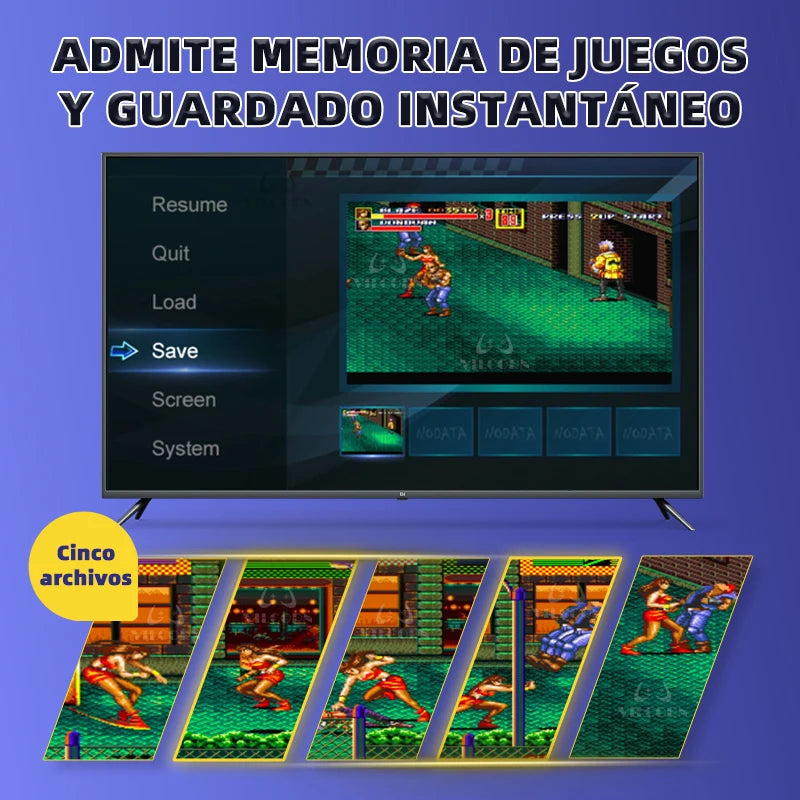 Consola de Videojuegos Retro de 16 Bits con Salida HD, Plug&Play para Mega Drive, con 2 Controles Inalámbricos SG800, Función de Guardado y Carga para Monitor