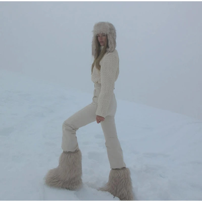 Mono de esquí acolchado informal con cuello alto y manga larga, con cremallera, para mujer, invierno 2026, traje de nieve cálido, mono de esquí de una pieza para dama