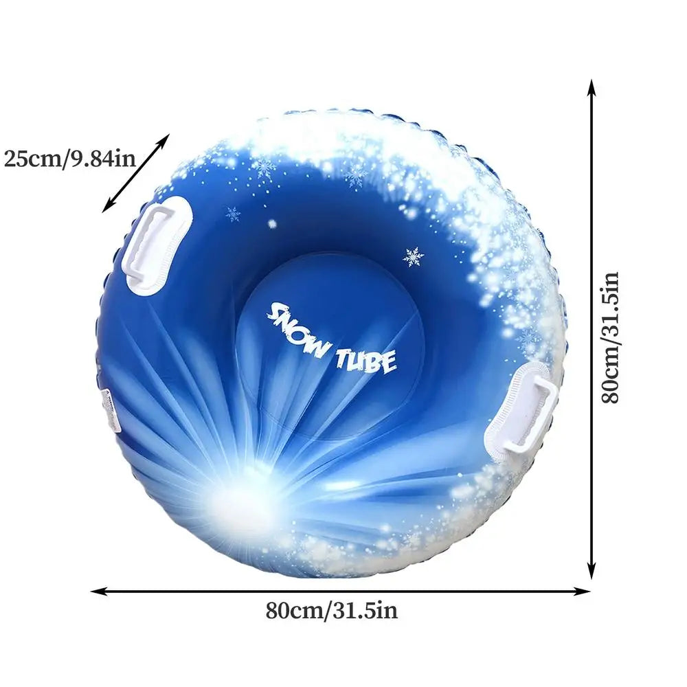 Tubo de Nieve Inflable, Trineo Reforzado con Asas, Equipo Deportivo de Invierno para Niños, Adultos y Actividades Familiares
