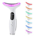 Dispositivo de belleza facial con luces LED de 7 colores, masaje con vibración EMS, mejora las líneas del cuello, máquina herramienta de estiramiento facial antiarrugas