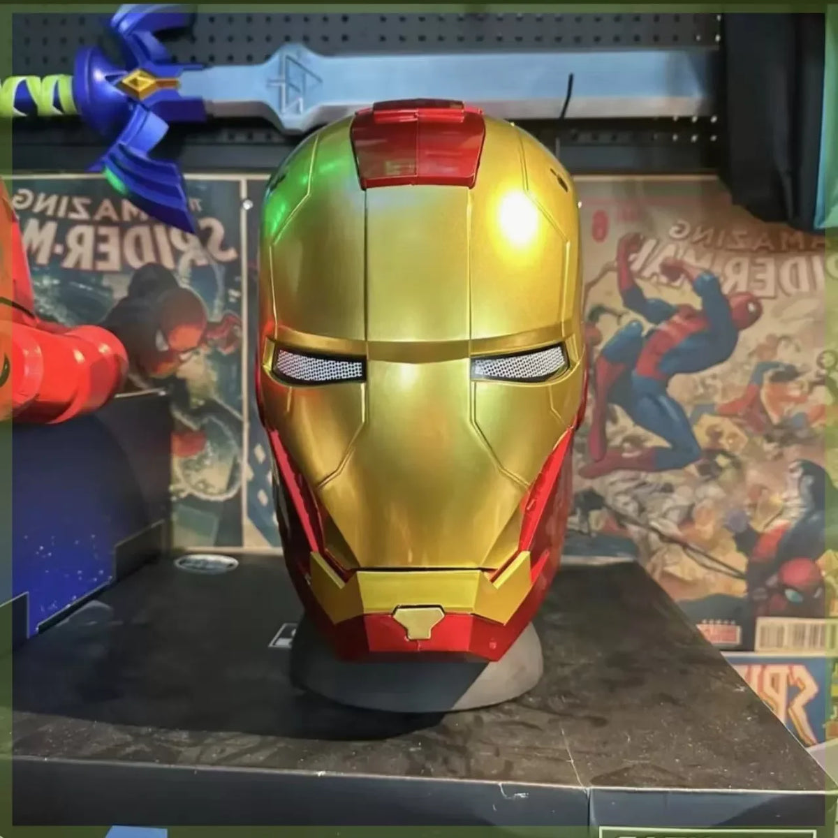 Nuevo Casco de Iron Man Mk5 Eléctrico/Manual con Apertura y Cierre, Control de Voz Bilingüe, Juguetes de Colección para Adultos, Regalo de Anime