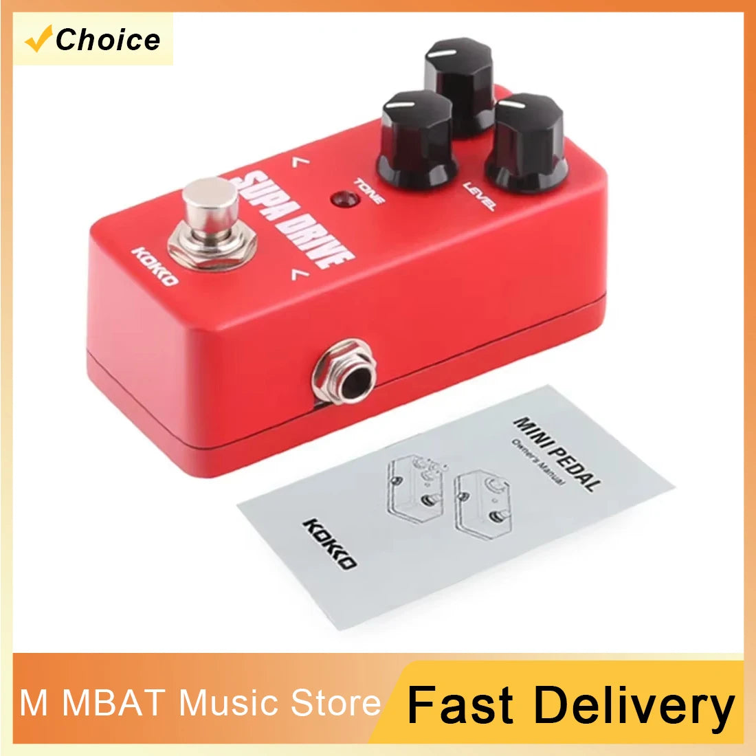 Pedal de guitarra eléctrica con efecto de overdrive FOD5 SUPA DRIVE, pedal de efectos portátil y de tamaño reducido para guitarra, instrumentos musicales, accesorios y piezas para guitarras.