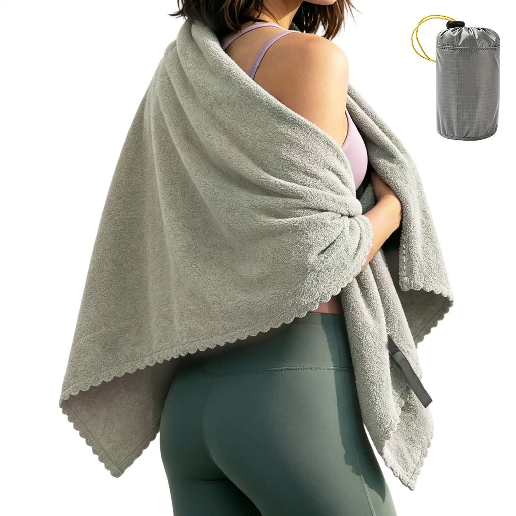 Toalla de viaje de secado rápido, absorbente, compacta, transpirable, de microfibra, con bolsa para acampar, hacer senderismo y ir al gimnasio.