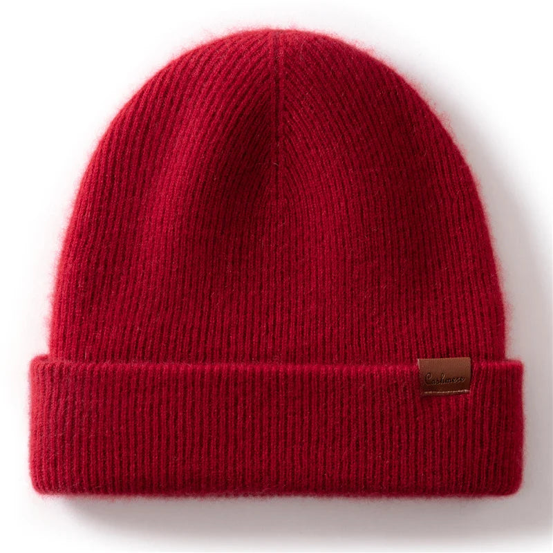 Gorros de invierno para mujeres/hombres, gorros informales para exteriores, gorros tejidos de Cachemira, gorro grueso de dos capas, gorro cálido a prueba de viento para Unisex
