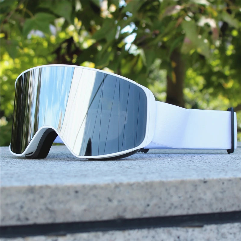 Gafas de nieve con lentes magnéticas, doble capa, antiniebla, protección UV para esquiar, snowboard, claridad de alta definición, esquí Unisex