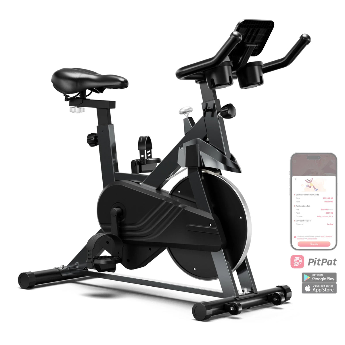 Superun-bicicleta estática con Control magnético, soporte grande para tableta, asiento cómodo, bicicleta de ciclismo interior, Cardio, Fitness