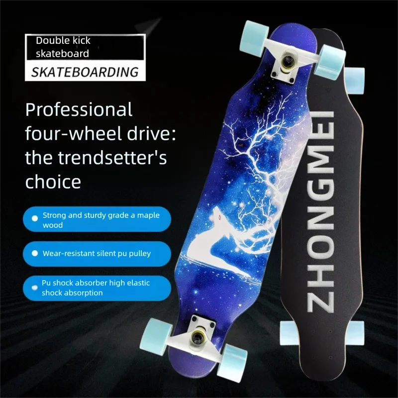 Patineta de Calle Profesional para Danza, Longboard, Tabla de Cruising, Apta para Hombres, Mujeres, Niños y Nuevos Conductores