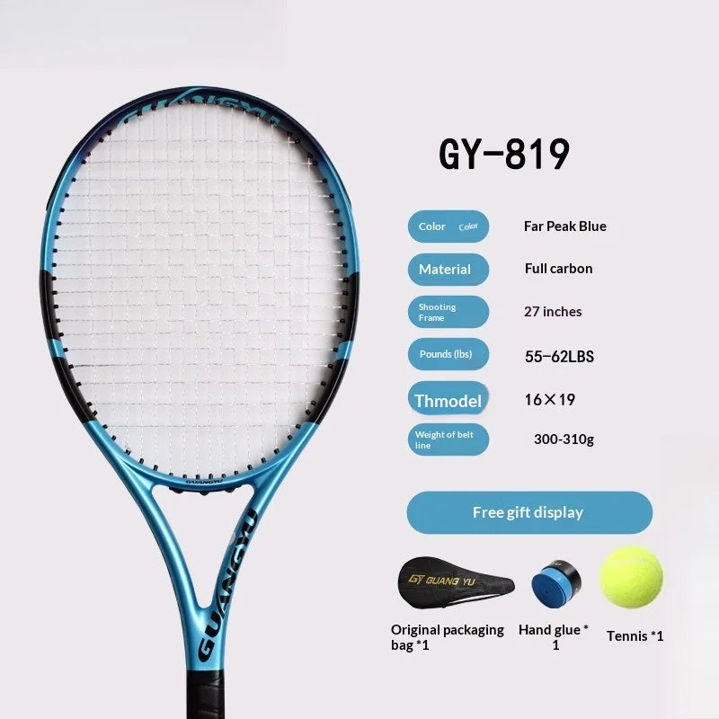 Raqueta de Tenis Profesional Ligera de Fibra de Carbono y Grafito para Entrenamiento y Competición, Interior y Exterior, para Adultos Principiantes