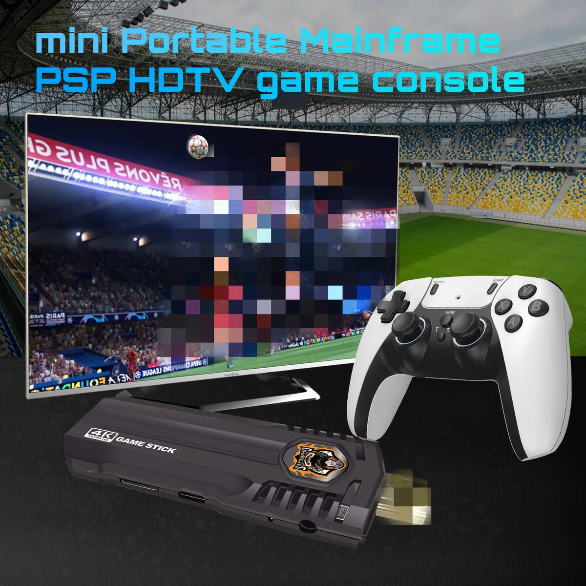 Game Stick Mini X8 Pro: consola de videojuegos retro 4K HD con sistema dual y mando inalámbrico de 2,4 GHz; más de 40 000 juegos para GB, GBC, MD, SFC y CPS