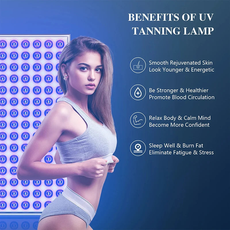 Nuevo 225 Uds LED UV ultravioleta cara cuerpo bronceado lámpara 45W bronceado de la piel lámpara para cara cuerpo hogar baño de sol lámpara bronceadora