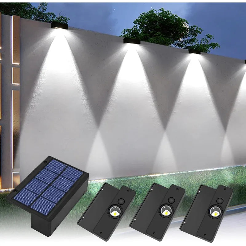 Apliques solares de pared para vallas, luces LED solares para exteriores, impermeables, iluminación descendente para barandillas, buzones, balcones y jardines