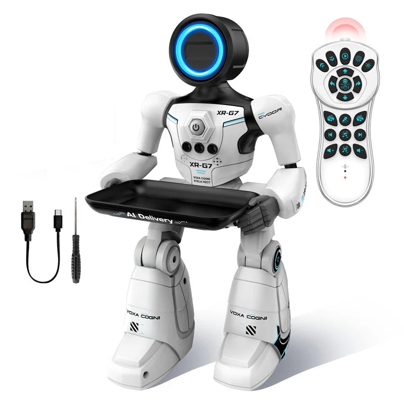 Robot inteligente de control remoto con IA, juguete programable, compañero interactivo con control por voz para educación temprana, robot de reparto, regalo