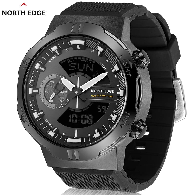 Reloj digital para hombre NORTH EDGE 2022 HORNET, reloj deportivo para correr y ciclismo, resistente al agua 50M, hora mundial, velocidad, iluminador, reloj de pulsera