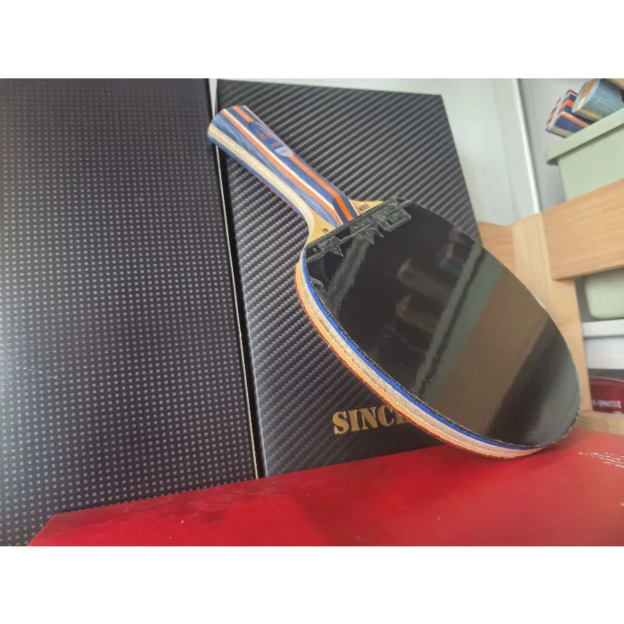LOKI Kylin K1 Juego Completo de Raqueta de Tenis de Mesa, Madera de 5 Capas con 2 de Fibra de Carbono, Equipo Profesional de Entrenamiento de Ping Pong