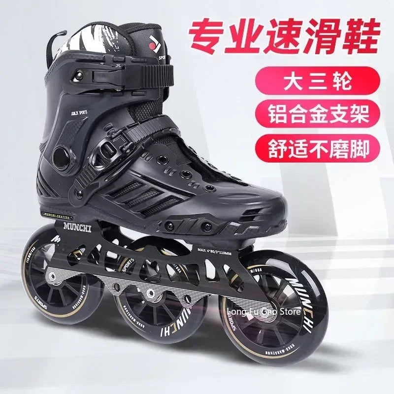 Patines grandes de tres ruedas para adultos, patines de carreras profesionales, patinaje sobre ruedas para adultos, patines para niños para hombres y mujeres