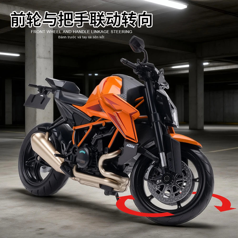 NEW 1/12 KTM RC1390 1390 Motorcycle Model Toy Vehicle Collection Autobike Shork-Absorber Off Road Autocycle Toys Car