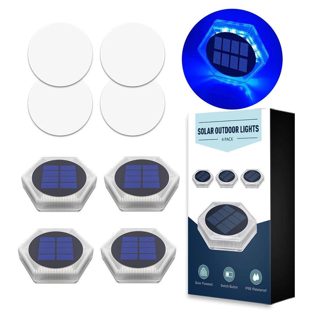 Luces LED solares para cubierta de exterior IP68, iluminación impermeable para jardín, iluminación de paso, encendido/apagado automático, escaleras, Patio, camino, valla, lámpara de pared
