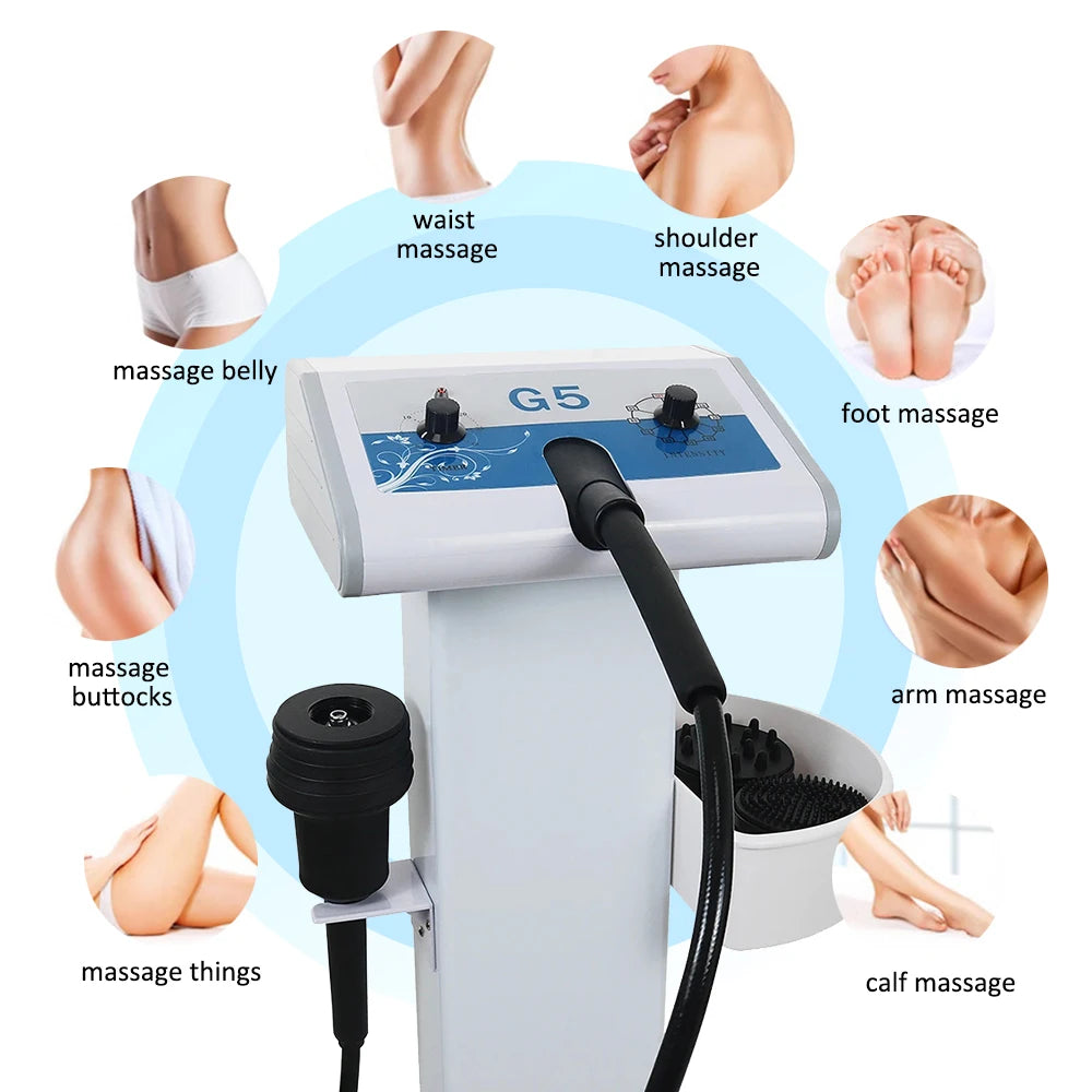 Masajeador vibratorio G5 de alta frecuencia, máquina de adelgazamiento corporal, quemador de grasa, pérdida de peso, eliminación de celulitis con dispositivo vibrador de 5 puntas
