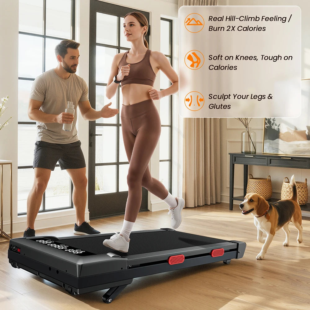 Caminadora Plegable MJWW con Inclinación del 9%, Velocidad de 3.8 mph/6 km/h, Pantalla LCD, Monitoreo por Aplicación, Motor de 3.0 HP, Máquina de Ejercicio para el Hogar