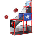 MQUDUO Juego de baloncesto arcade con pelotas y aro, juguete de competición para interiores y exteriores para niños y niñas, regalo de Navidad y Halloween