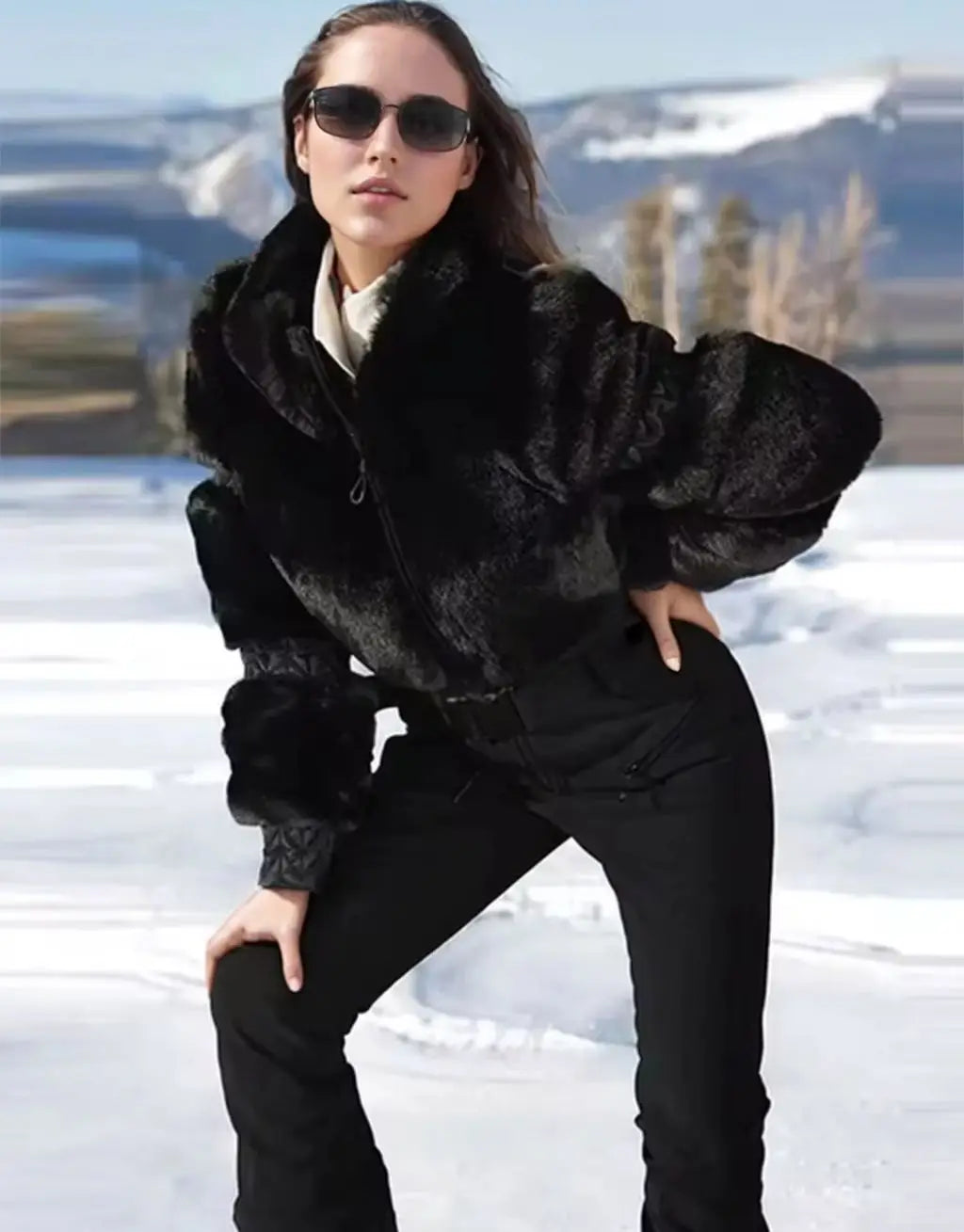 Mono de esquí y snowboard elegante para mujer, de una pieza, con forro polar grueso, cinturón, cálido, cortavientos, para invierno 2026