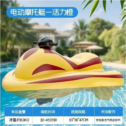 Jet Ski eléctrico para adultos, moto acuática motorizada inflable con diseño de seguridad para niños
