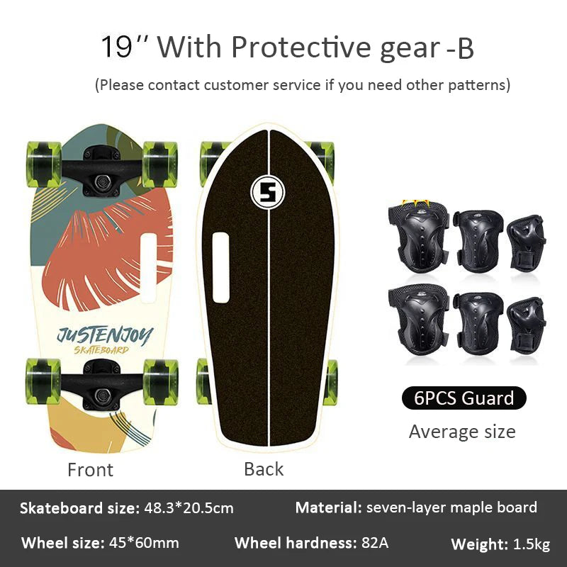 Mini Patineta Portátil de 19 Pulgadas, Patineta Completa de Madera de Arce, Patineta de Alta Velocidad para Niños, Adultos, Principiantes y Perros