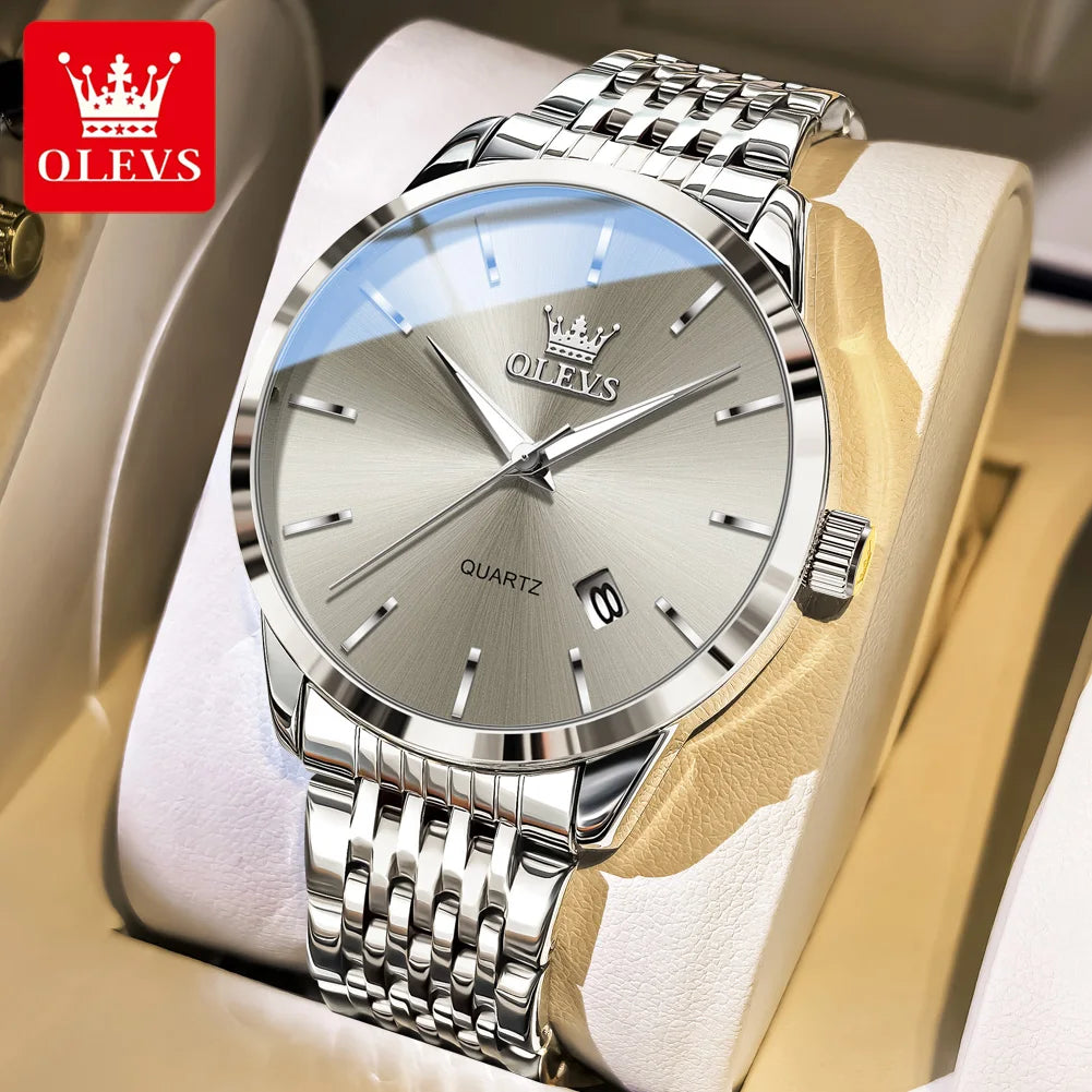 OLEVS Watches Man 2907 Original Casual Fashion Sports Quartz Watch Waterproof Luminous Automatic Date Mens Watch Gift Box