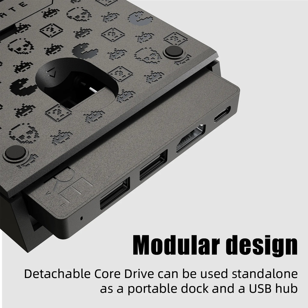Savage Raven by Skull & Co. Jumpgate Dock USB C Hub Estación de acoplamiento con soporte portátil para Nintendo Switch 2 y OLED