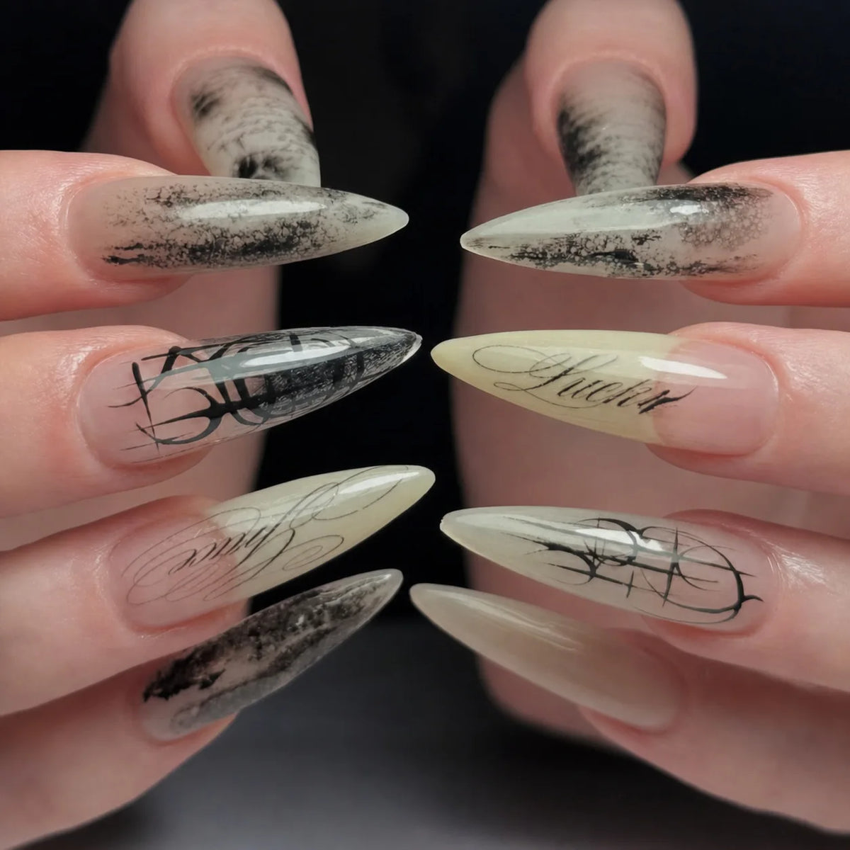 24 Uds uñas postizas de color rojo sangre gradiente parche de uñas postizas de punta larga cubierta completa puntas de uñas postizas usables juegos de manicura de Halloween