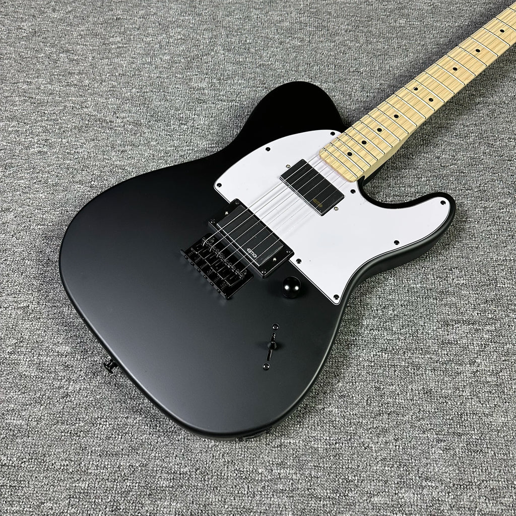 Guitarra eléctrica TL negra mate de alta calidad, golpeador blanco, cuerpo de caoba, 6 cuerdas, envío gratis