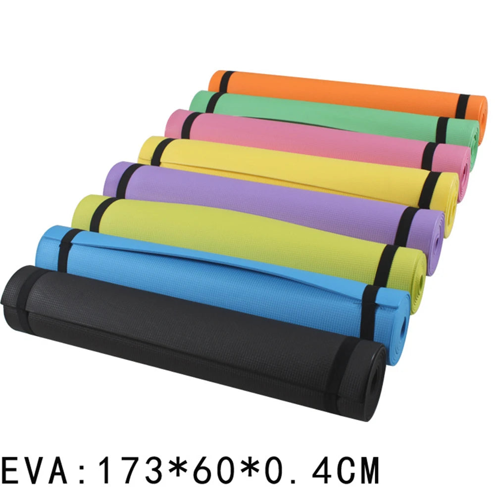 Esterilla de yoga EVA de 4 mm, esterilla de fitness antideslizante, esterilla delgada para yoga, esterilla para ejercicios en casa, gimnasio y pilates, esterilla de fitness.