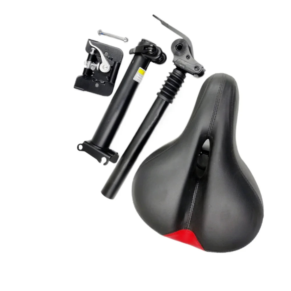 Asiento acolchado negro de patinete eléctrico todoterreno